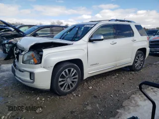 2017 GMC Terrain Denali z VIN 2GKFLVE3XH6181911, wystawiony jako Copart lot #46215355 z przebiegiem Nie podano mil oraz Szkoda całkowita • Salvage title. Historia ofert i sprzedaży dostępna na DreamBid. Obrazek 1.