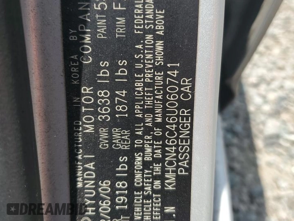 2006 Hyundai Accent GLS с VIN KMHCN46C46U060741, выставлен на аукционе Copart как лот 59560575 с пробегом 93 966 миль миль и Списание • Salvage title. История ставок и продаж доступна на DreamBid. Изображение 12.