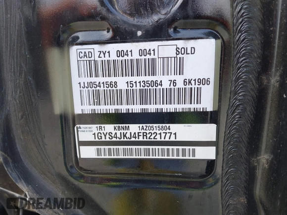 2015 Cadillac Escalade ESV Premium z VIN 1GYS4JKJ4FR221771, wystawiony jako IAAI lot #41752472 z przebiegiem Nie podano mil oraz . Historia ofert i sprzedaży dostępna na DreamBid. Obrazek 9.