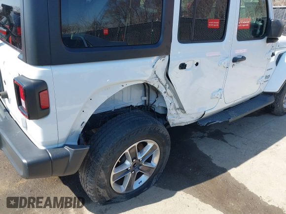 2020 Jeep Wrangler Unlimited Sahara with VIN 1C4HJXEN7LW180589, listed as a IAAI auction lot 41784143 with 58,955 mi miles. Bid and sale history available at carsss.com. Image 6.