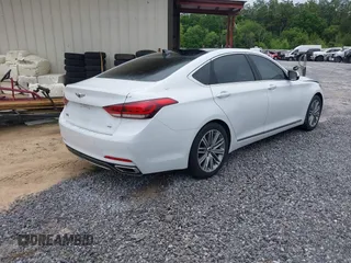 2018 Genesis G80 3.8L z VIN KMHGN4JE1JU233862, wystawiony jako IAAI lot #42209726 z przebiegiem 63 106 mil mil oraz . Historia ofert i sprzedaży dostępna na DreamBid. Obrazek 4.