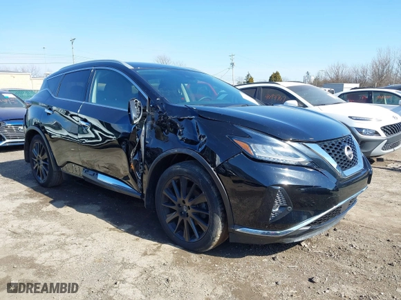 2023 Nissan Murano SL with VIN 5N1AZ2CS9PC104672, listed as a IAAI auction lot 41697937 with 135,285 mi miles. Bid and sale history available at carsss.com. Image 1.