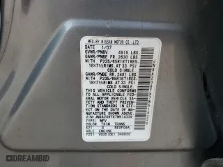 2007 Nissan Murano SL with VIN JN8AZ08TX7W514328, listed as a Copart auction lot 72886854 with 211,478 mi miles and Salvage Title. Bid and sale history available at carsss.com. Image 14.