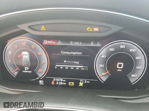 2020 Audi Q7 Premium with VIN WA1AXAF74LD005915, listed as a Copart auction lot 51339513 with 51,678 mi miles. Bid and sale history available at carsss.com. Image 9.