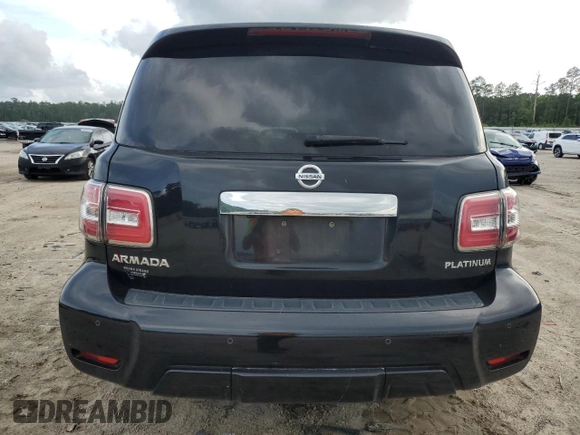 2017 Nissan Armada Platinum with VIN JN8AY2NF9H9302856, listed as a Copart auction lot 60226345 with 116,336 mi miles and Salvage title. Bid and sale history available at DreamBid. Image 6.