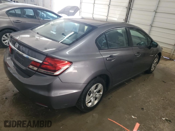 2015 Honda Civic LX with VIN 19XFB2F57FE018983, listed as a Copart auction lot 54947805 with 312,148 mi miles and Salvage Title. Bid and sale history available at DreamBid. Image 3.