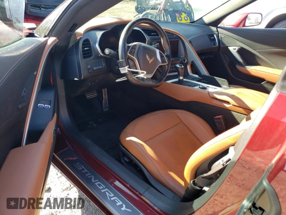 2019 Chevrolet Corvette 2LT with VIN 1G1YD3D73K5107252, listed as a Copart auction lot 77106114 with 19,093 mi miles and Salvage Title. Bid and sale history available at carsss.com. Image 8.
