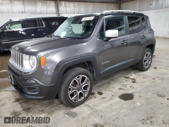 2017 Jeep Renegade Limited z VIN ZACCJBDB7HPE78018, wystawiony jako Copart lot #58027535 z przebiegiem 133 145 mil mil oraz Szkoda całkowita • Salvage title. Historia ofert i sprzedaży dostępna na DreamBid. Obrazek 1.