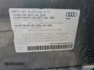 2017 Audi SQ5 Premium Plus with VIN WA1CCAFP0HA098252, listed as a Copart auction lot 65148805 with 89,483 mi miles and Clean title. Bid and sale history available at DreamBid. Image 13.