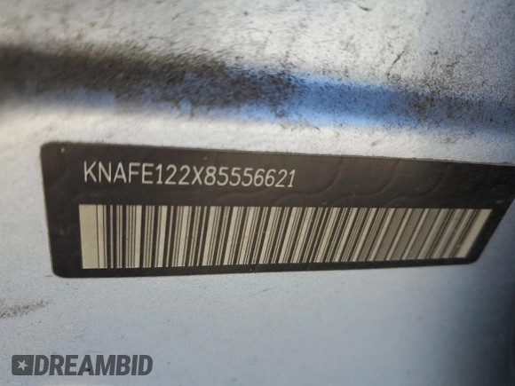 2008 Kia Spectra EX z VIN KNAFE122X85556621, wystawiony jako Copart lot #53577495 z przebiegiem 164 725 mil mil oraz Szkoda całkowita • Salvage title. Historia ofert i sprzedaży dostępna na DreamBid. Obrazek 12.