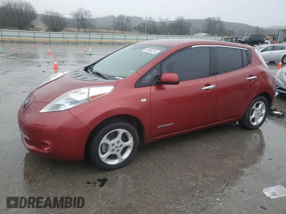 2012 Nissan LEAF SL with VIN JN1AZ0CP4CT019594, listed as a Copart auction lot 43593215 with 62,110 mi miles and Clean Title. Bid and sale history available at DreamBid. Image 1.