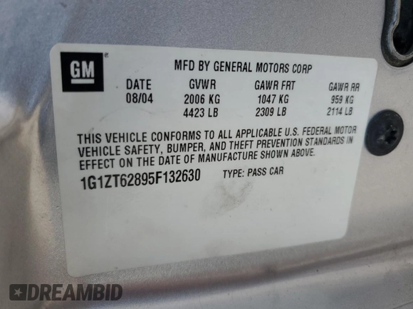 2005 Chevrolet Malibu Maxx LS with VIN 1G1ZT62895F132630, listed as a Copart auction lot 87202334 with 136,020 mi miles and Salvage Title. Bid and sale history available at carsss.com. Image 14.