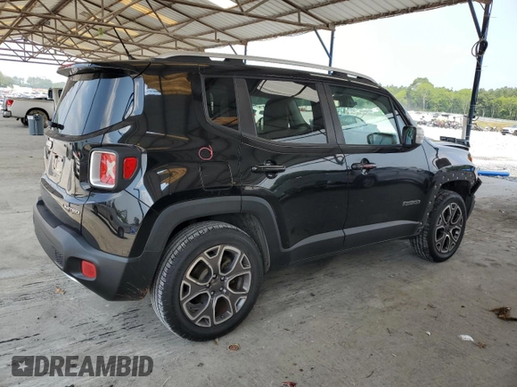 2015 Jeep Renegade Limited with VIN ZACCJBDT7FPB25249, listed as a Copart auction lot 59015645 with 101,602 mi miles and Salvage title. Bid and sale history available at DreamBid. Image 3.