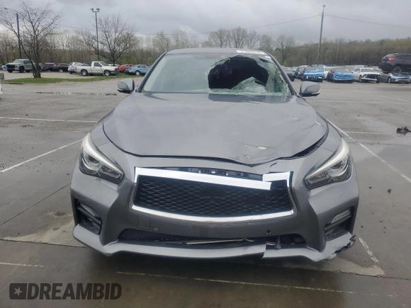 2015 Infiniti Q50 Sport with VIN JN1BV7AR7FM392530, listed as a Copart auction lot 51809235 with 85,141 mi miles and Salvage title. Bid and sale history available at DreamBid. Image 5.