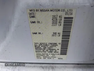 2016 Nissan Altima SR with VIN 1N4AL3AP7GC236216, listed as a IAAI auction lot 41061809 with Not provided miles and . Bid and sale history available at DreamBid. Image 9.