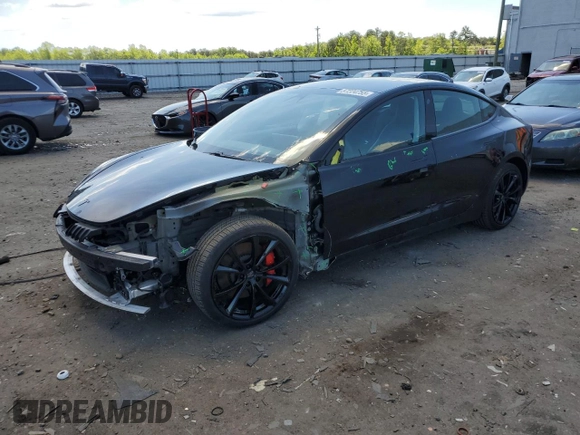 2020 Tesla Model 3 Performance z VIN 5YJ3E1EC8LF646755, wystawiony jako Copart lot #57224755 z przebiegiem 38 556 mil mil oraz Szkoda całkowita • Salvage title. Historia ofert i sprzedaży dostępna na DreamBid. Obrazek 1.