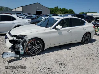 2015 Infiniti Q50 Premium with VIN JN1BV7AR9FM392349, listed as a Copart auction lot 59121255 with 104,199 mi miles and Salvage title. Bid and sale history available at DreamBid. Image 1.