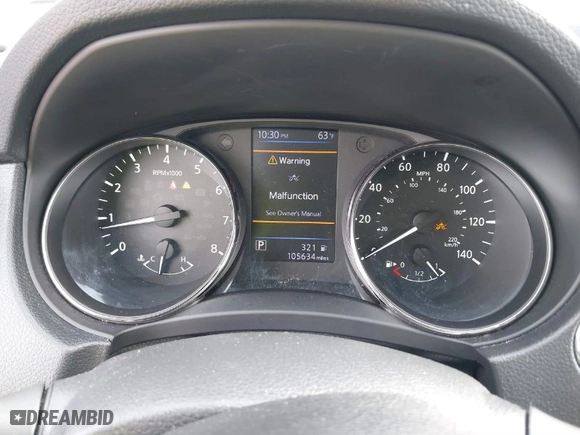 2018 Nissan Rogue SV with VIN KNMAT2MTXJP580135, listed as a IAAI auction lot 41626555 with 105634 miles. Bid and sale history available at carsss.com. Image 7.