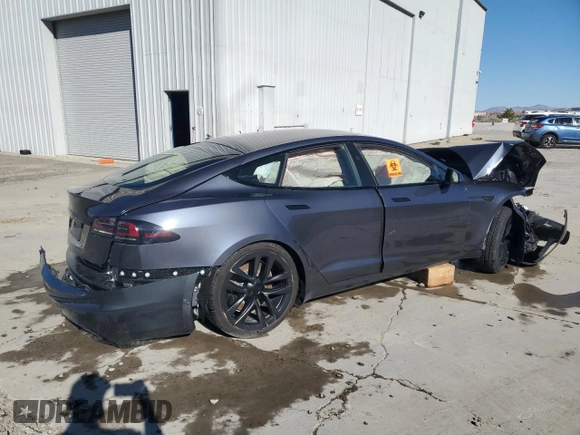2023 Tesla Model S with VIN 5YJSA1E59PF522444, listed as a Copart auction lot 49835095 with Not provided miles and Salvage title. Bid and sale history available at DreamBid. Image 3.