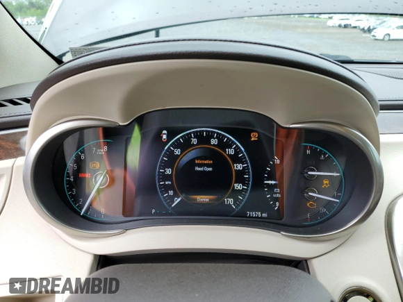 2015 Buick LaCrosse Leather with VIN 1G4GC5G30FF220355, listed as a Copart auction lot 56730955 with 71,575 mi miles and Salvage title. Bid and sale history available at DreamBid. Image 9.