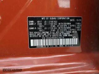 2024 Subaru Crosstrek Limited with VIN 4S4GUHN69R3748770, listed as a Copart auction lot 54156325 with 9,049 mi miles and Salvage Title. Bid and sale history available at carsss.com. Image 13.
