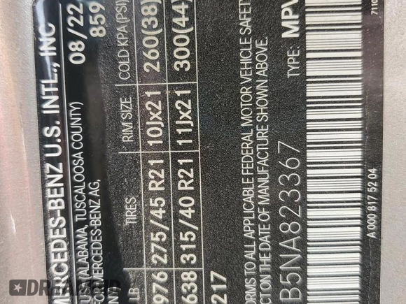 2022 Mercedes-Benz GLE 350 z VIN 4JGFB4KB5NA823367, wystawiony jako Copart lot #59934715 z przebiegiem Nie podano mil oraz Szkoda całkowita • Salvage title. Historia ofert i sprzedaży dostępna na DreamBid. Obrazek 12.
