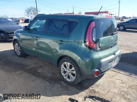 2014 Kia Soul + with VIN KNDJP3A59E7027515, listed as a IAAI auction lot 41841665 with 120,152 mi miles. Bid and sale history available at carsss.com. Image 3.