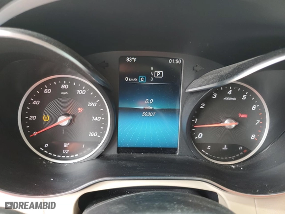 2020 Mercedes-Benz GLC with VIN WDC0G8DB3LF755824, listed as a Copart auction lot 53195425 with 50,307 mi miles and Non Repairable. Bid and sale history available at carsss.com. Image 9.