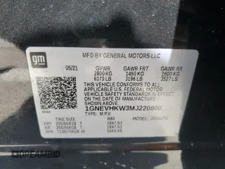 2021 Chevrolet Traverse LT z VIN 1GNEVHKW3MJ220800, wystawiony jako Copart lot #49889995 z przebiegiem 73 266 mil mil oraz Szkoda całkowita • Salvage title. Historia ofert i sprzedaży dostępna na DreamBid. Obrazek 16.