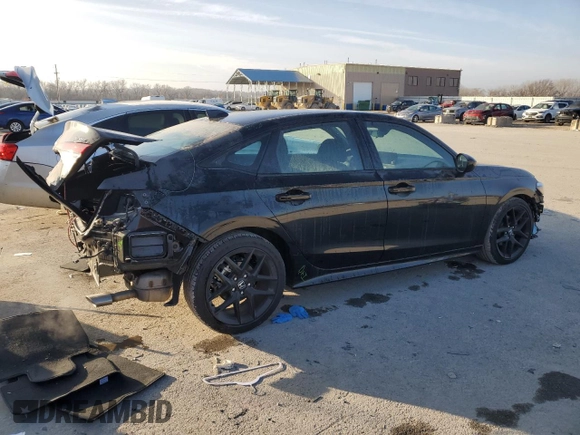 2025 Honda Civic Sedan Sport with VIN 2HGFE2F57SH533022, listed as a Copart auction lot 85594774 with 1,396 mi miles and Salvage Title. Bid and sale history available at carsss.com. Image 3.