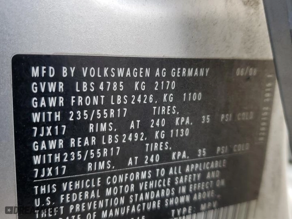 2009 Volkswagen Tiguan S with VIN WVGAV75N89W504515, listed as a Copart auction lot 86021444 with 115,998 mi miles and Salvage Title. Bid and sale history available at carsss.com. Image 15.