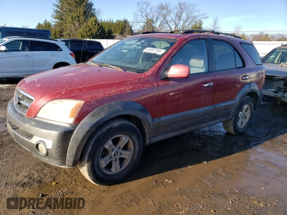 2004 Kia Sorento LX with VIN KNDJC733845234762, listed as a Copart auction lot 41697245 with 181,589 mi miles and Non Repairable. Bid and sale history available at carsss.com. Image 1.