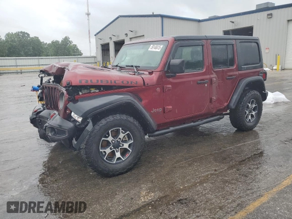 2021 Jeep Wrangler Unlimited Rubicon with VIN 1C4HJXFN1MW695586, listed as a Copart auction lot 59140415 with 47,059 mi miles and Salvage title. Bid and sale history available at DreamBid. Image 1.