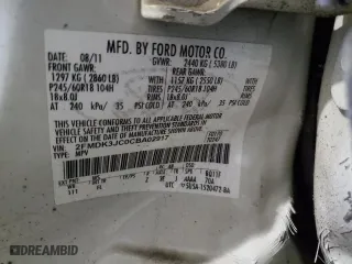2012 Ford Edge SEL with VIN 2FMDK3JC0CBA02917, listed as a Copart auction lot 82805114 with 80,757 mi miles and Clean Title. Bid and sale history available at carsss.com. Image 13.
