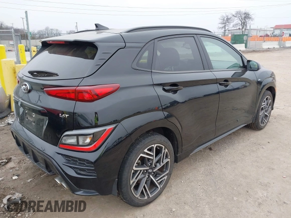 2023 Hyundai Kona N Line with VIN KM8K33A39PU989957, listed as a IAAI auction lot 41505290 with 29,134 mi miles and . Bid and sale history available at DreamBid. Image 4.