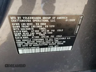 2020 Volkswagen Atlas S z VIN 1V2AP2CA1LC502159, wystawiony jako Copart lot #66649222 z przebiegiem 55 980 mil mil oraz . Historia ofert i sprzedaży dostępna na DreamBid. Obrazek 10.