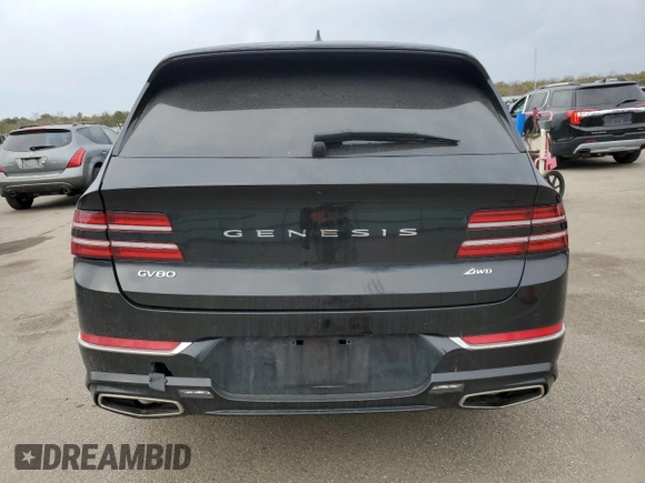 2024 Genesis GV80 with VIN KMUHBDSB6RU161748, listed as a Copart auction lot 46913355 with Not Provided miles and Salvage Title. Bid and sale history available at DreamBid. Image 6.