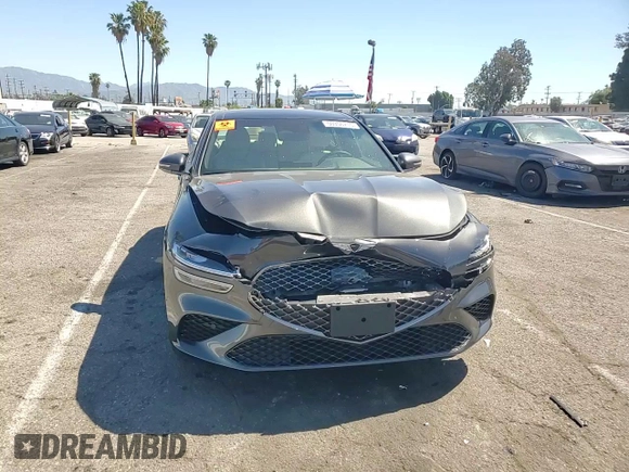 2024 Genesis G70 2.5T with VIN KMTG34SC9RU141502, listed as a Copart auction lot 50356715 with 2,595 mi miles and Salvage Title. Bid and sale history available at carsss.com. Image 10.