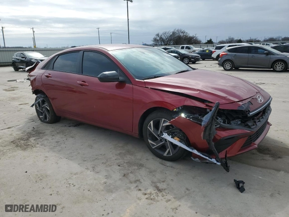 2025 Hyundai Elantra SEL Sport with VIN KMHLM4DG4SU916624, listed as a Copart auction lot 45486275 with 995 mi miles and Salvage Title. Bid and sale history available at carsss.com. Image 4.