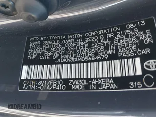 2013 Toyota Prius One with VIN JTDKN3DU4D5684679, listed as a IAAI auction lot 42244210 with 168,878 mi miles and . Bid and sale history available at DreamBid. Image 9.