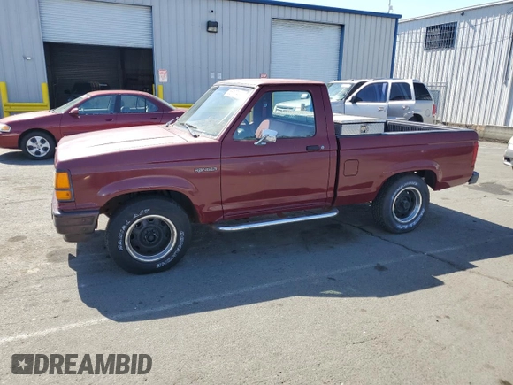 1989 Ford Ranger XLT with VIN 1FTCR10A1KUB65410, listed as a Copart auction lot 55177485 with 43,393 mi miles and Clean Title. Bid and sale history available at carsss.com. Image 1.