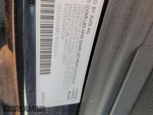 2006 Audi A4 1.8T с VIN WAUAC48H76K003257, выставлен на аукционе Copart как лот 52340705 с пробегом 165 750 миль миль и Чистый • Clean title. История ставок и продаж доступна на DreamBid. Изображение 12.