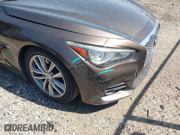 2014 Infiniti Q50 Hybrid Premium with VIN JN1AV7AP7EM691329, listed as a IAAI auction lot 41858913 with 144,688 mi miles and . Bid and sale history available at DreamBid. Image 17.