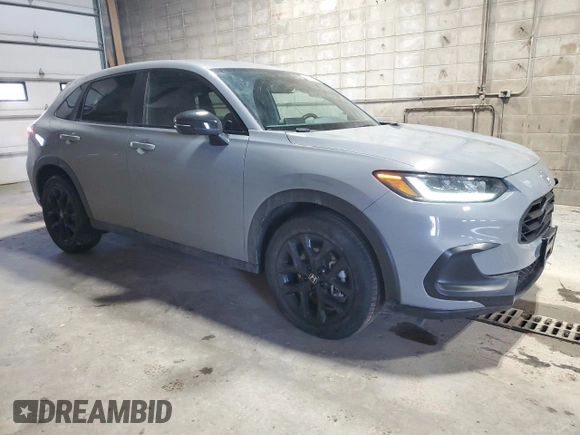 2024 Honda HR-V Sport with VIN 3CZRZ2H57RM751187, listed as a Copart auction lot 46544085 with 15,500 mi miles and Salvage Title. Bid and sale history available at DreamBid. Image 4.