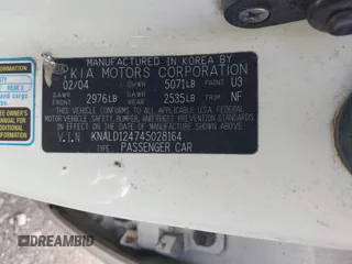 2004 Kia Amanti z VIN KNALD124745028164, wystawiony jako IAAI lot #41855331 z przebiegiem 165 072 mil mil oraz . Historia ofert i sprzedaży dostępna na DreamBid. Obrazek 9.