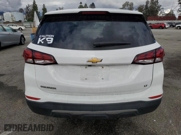 2022 Chevrolet Equinox LT with VIN 3GNAXKEV8NL195184, listed as a Copart auction lot 43875245 with 49,322 mi miles and Salvage Title. Bid and sale history available at DreamBid. Image 6.
