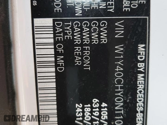 2022 Mercedes-Benz Sprinter Cargo with VIN W1Y40CHY0NT101988, listed as a Copart auction lot 46516295 with 91,042 mi miles and Salvage Title. Bid and sale history available at carsss.com. Image 14.