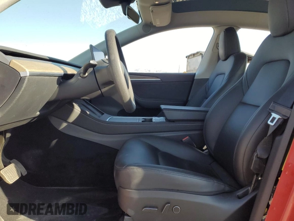 2023 Tesla Model Y Long Range with VIN 7SAYGDEE7PA044888, listed as a Copart auction lot 48538335 with 25,621 mi miles and Salvage Title. Bid and sale history available at DreamBid. Image 7.