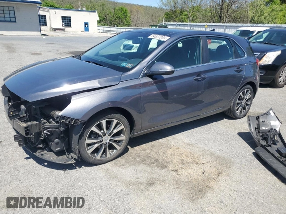 2018 Hyundai Elantra GT with VIN KMHH35LEXJU017506, listed as a Copart auction lot 54607085 with 43,214 mi miles and Salvage Title. Bid and sale history available at carsss.com. Image 1.