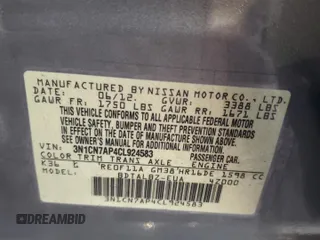 2012 Nissan Versa SV with VIN 3N1CN7AP4CL924583, listed as a Copart auction lot 53302425 with 76,847 mi miles and Salvage Title. Bid and sale history available at carsss.com. Image 12.